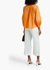 Derek Lam 10 Crosby - Gathered pintucked cotton-poplin blouse - Orange - US 8