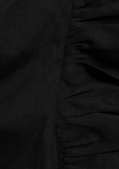 Derek Lam 10 Crosby - Genna cropped gathered linen-blend top - Black - US 2