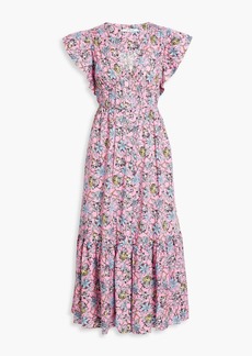 Derek Lam 10 Crosby - Greta ruffled floral-print cotton-blend poplin midi dress - Pink - US 0