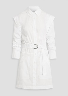 Derek Lam 10 Crosby - Hadley ruched cotton-poplin mini shirt dress - White - US 2