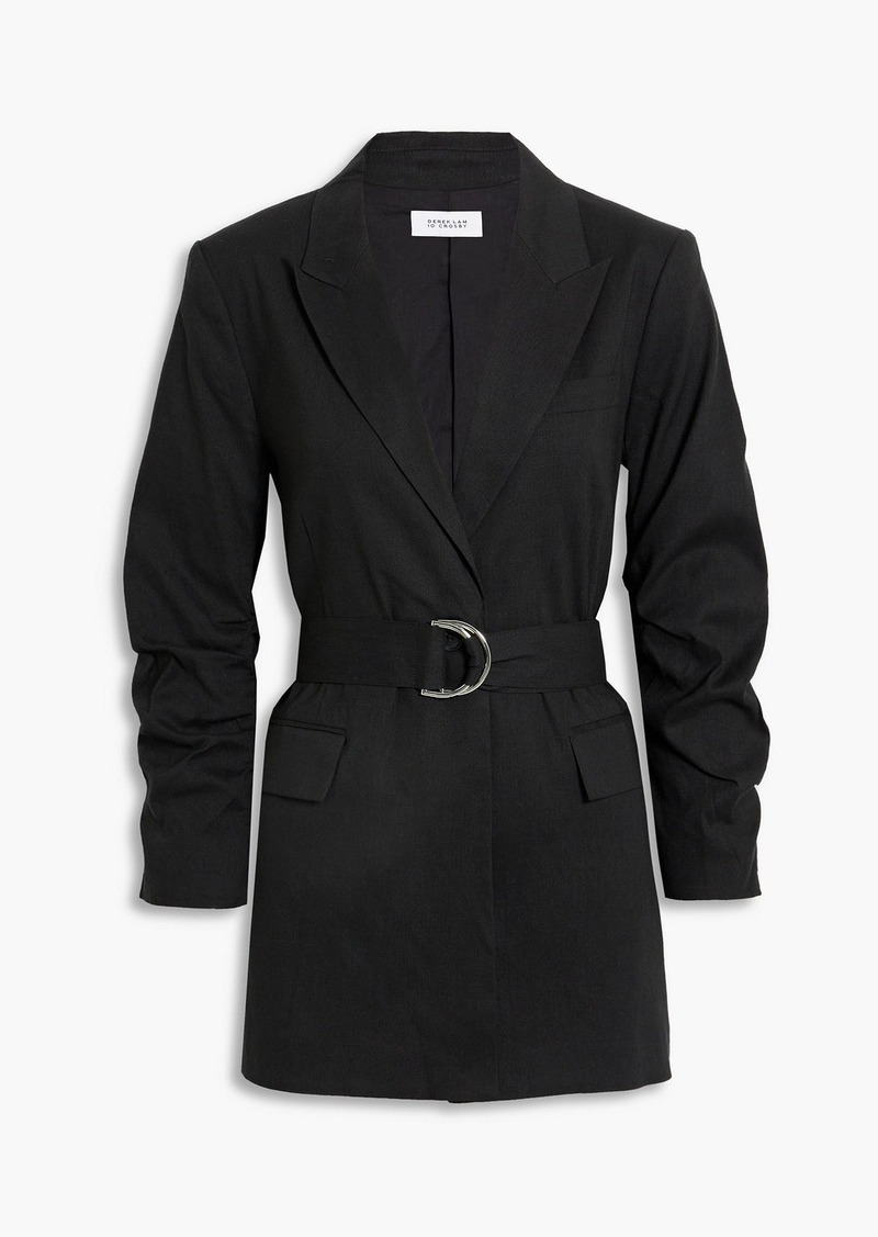 Derek Lam 10 Crosby - Harrison belted linen-blend blazer - Black - US 4