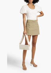 Derek Lam 10 Crosby - Hester skirt-effect cotton-blend twill shorts - Green - US 12