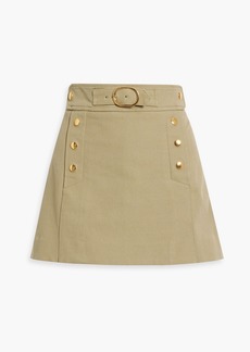 Derek Lam 10 Crosby - Hester skirt-effect cotton-blend twill shorts - Green - US 8