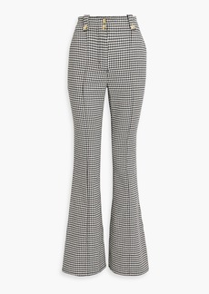 Derek Lam 10 Crosby - Houndstooth cotton-blend tweed flared pants - Black - US 4