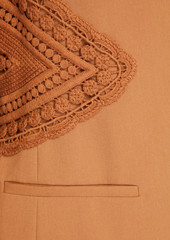 Derek Lam 10 Crosby - Jad crochet-trimmed twill blazer - Brown - US 0
