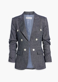 Derek Lam 10 Crosby - Kaia button-embellished linen-blend blazer - Blue - US 2