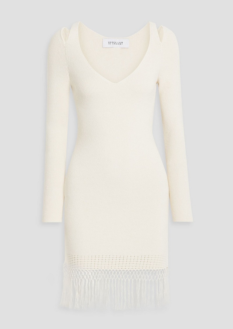 Derek Lam 10 Crosby - Atlantis macramé-trimmed cotton-blend mini dress - White - S