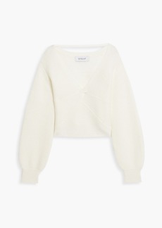 Derek Lam 10 Crosby - Marnie twist-front brushed ribbed-knit sweater - White - L