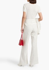 Derek Lam 10 Crosby - Massimo pinstriped linen and cotton-blend flared pants - White - US 8