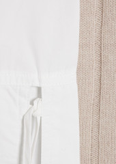 Derek Lam 10 Crosby - Paola poplin and ribbed wool turtleneck sweater - Neutral - XS