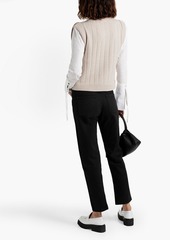 Derek Lam 10 Crosby - Paola poplin and ribbed wool turtleneck sweater - Neutral - XS