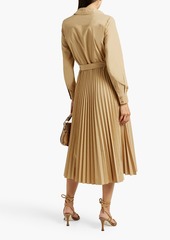 Derek Lam 10 Crosby - Pleated belted taffeta midi shirt dress - Neutral - US 00