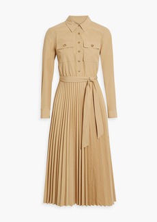 Derek Lam 10 Crosby - Pleated belted taffeta midi shirt dress - Neutral - US 00