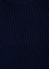 Derek Lam 10 Crosby - Marcia printed crepe-paneled wool sweater - Blue - M
