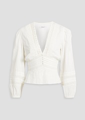 Derek Lam 10 Crosby - Rania lace-trimmed pintucked cotton-gauze blouse - White - US 0