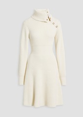 Derek Lam 10 Crosby - Ribbed cotton-blend turtleneck mini dress - White - M