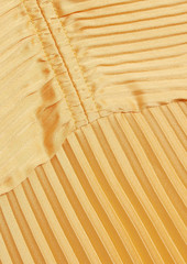 Derek Lam 10 Crosby - Rochelle pleated satin-crepe midi dress - Yellow - US 12