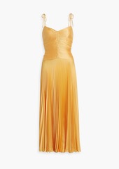 Derek Lam 10 Crosby - Rochelle pleated satin-crepe midi dress - Yellow - US 10