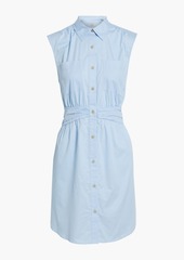 Derek Lam 10 Crosby - Ruched cotton-poplin mini shirt dress - Blue - US 4