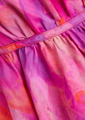 Derek Lam 10 Crosby - Ember ruffled printed cotton-poplin wrap top - Pink - US 2
