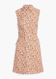 Derek Lam 10 Crosby - Serena printed cotton-blend poplin mini dress - Orange - US 6