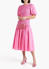Derek Lam 10 Crosby - Shirred cotton-poplin midi dress - Pink - US 4