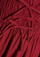 Derek Lam 10 Crosby - Shirred cotton-poplin mini dress - Red - US 2