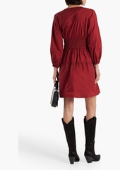 Derek Lam 10 Crosby - Shirred cotton-poplin mini dress - Red - US 2