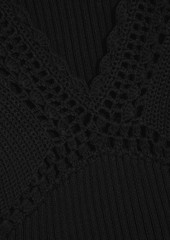 Derek Lam 10 Crosby - Sia crochet-trimmed ribbed cotton-blend top - Black - L