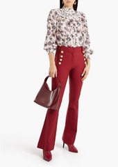 Derek Lam 10 Crosby - Smocked floral-print cotton-poplin blouse - Orange - US 4