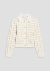 Derek Lam 10 Crosby - Striped cable-knit cotton-blend cardigan - White - XL