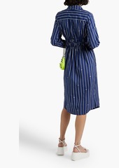 Derek Lam 10 Crosby - Striped cotton-blend poplin midi shirt dress - Blue - US 00