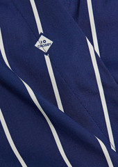 Derek Lam 10 Crosby - Striped cotton-blend poplin wrap top - Blue - US 0