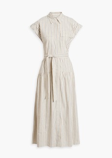 Derek Lam 10 Crosby - Laurel striped linen-blend midi shirt dress - White - US 2