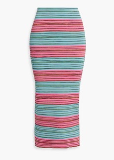 Derek Lam 10 Crosby - Riviera striped ribbed cotton-blend midi skirt - Multicolor - M