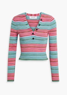 Derek Lam 10 Crosby - Milana striped ribbed cotton-blend top - Multicolor - XS