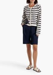 Derek Lam 10 Crosby - Striped ribbed wool-blend cardigan - White - XL