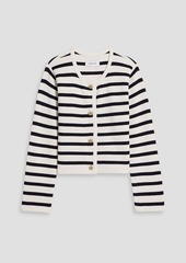 Derek Lam 10 Crosby - Striped ribbed wool-blend cardigan - White - XL