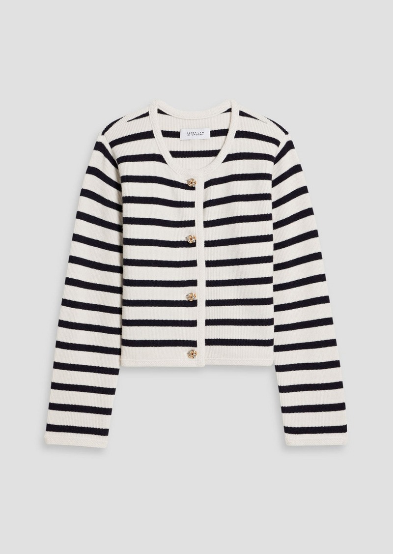 Derek Lam 10 Crosby - Striped ribbed wool-blend cardigan - White - XL