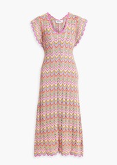 Derek Lam 10 Crosby - Tahra scalloped crochet midi dress - Pink - S