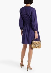 Derek Lam 10 Crosby - Tiered bow-embellished cotton-poplin mini dress - Purple - US 6