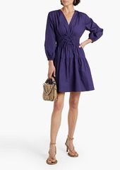 Derek Lam 10 Crosby - Tiered bow-embellished cotton-poplin mini dress - Purple - US 4