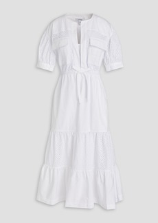 Derek Lam 10 Crosby - Tiered broderie anglaise cotton midi dress - White - US 2