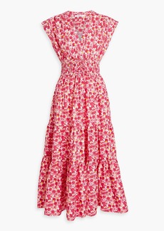 Derek Lam 10 Crosby - Tiered floral-print cotton-blend poplin midi dress - Pink - US 6