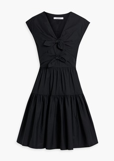 Derek Lam 10 Crosby - Tora bow-detailed cotton-poplin mini dress - Black - US 2