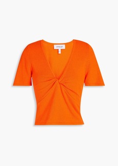Derek Lam 10 Crosby - Leanna twist-front cotton-blend top - Orange - M