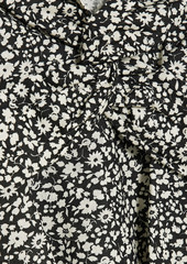 Derek Lam 10 Crosby - Salma twisted floral-print linen-blend top - Black - US 00