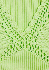 Derek Lam 10 Crosby - Valencia crocheted ribbed cotton-blend midi dress - Green - M