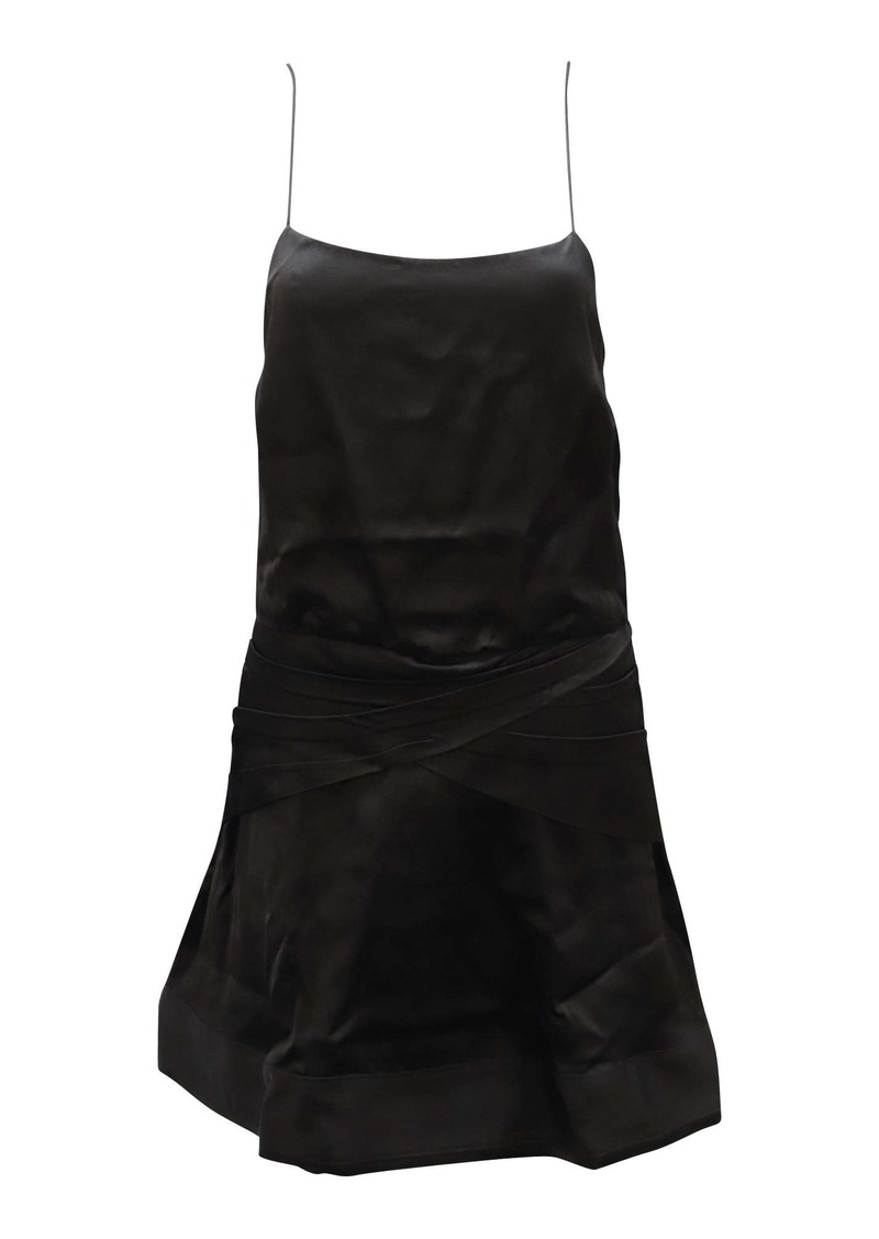 Derek Lam 10 Crosby Cami Flounce Mini Dress in Black Viscose