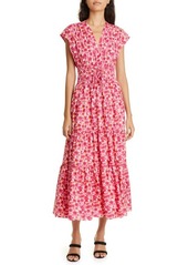 Derek Lam 10 Crosby Fatima Floral Tiered Ruffle Dress in Rose Pink at Nordstrom